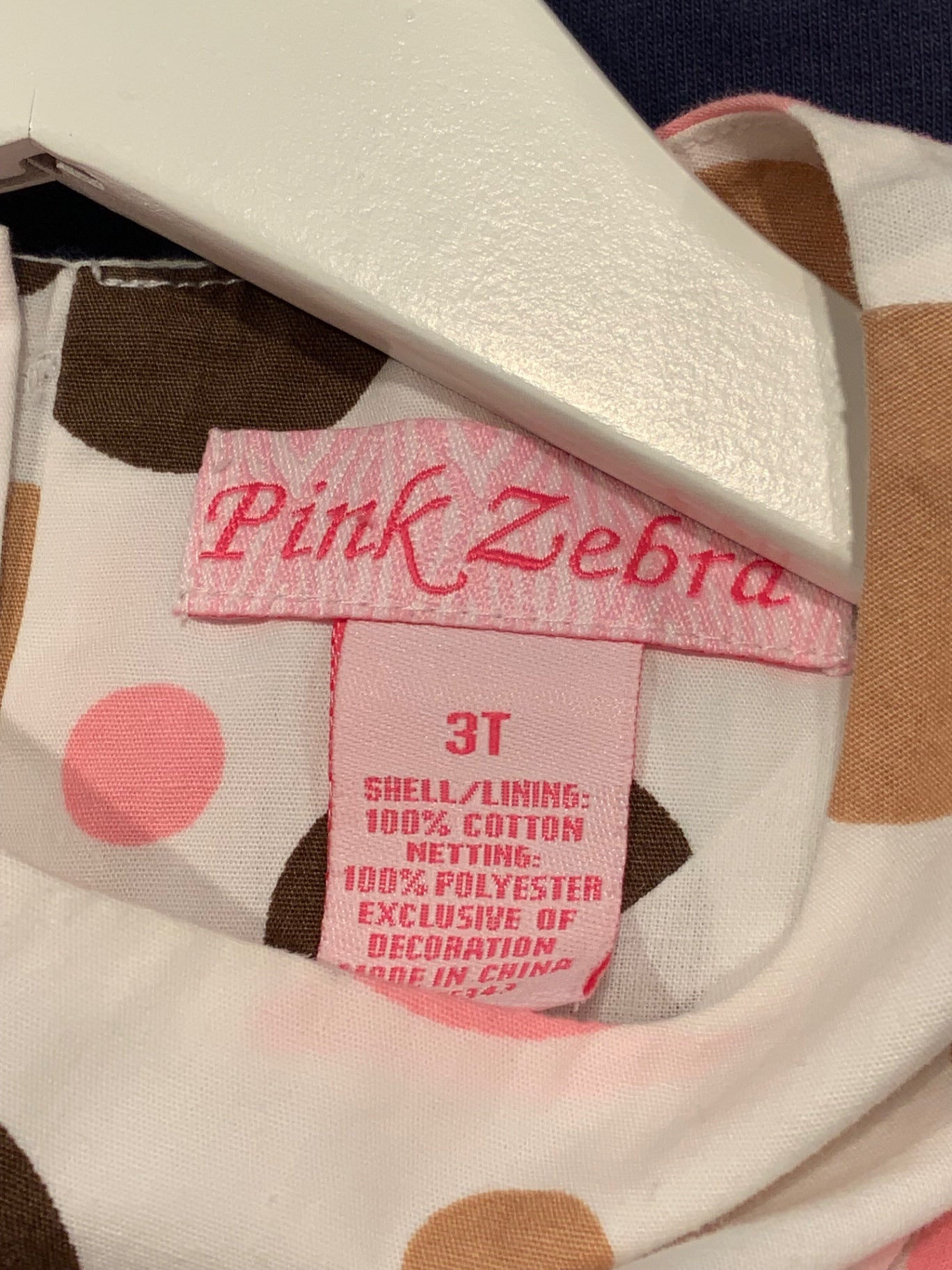 S Pink Zebra Klänning 98 prickig