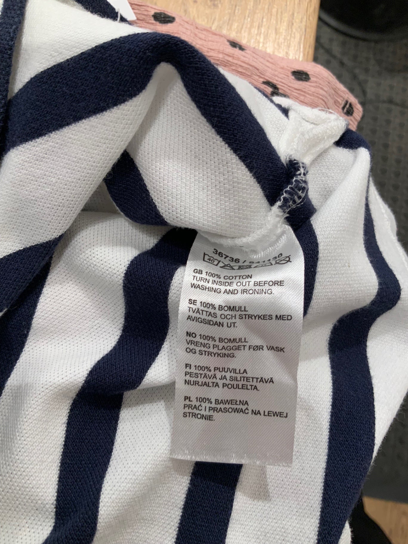 S Hampton Rep. Pikétröja 110/116 Vit/Mörkblå Randig