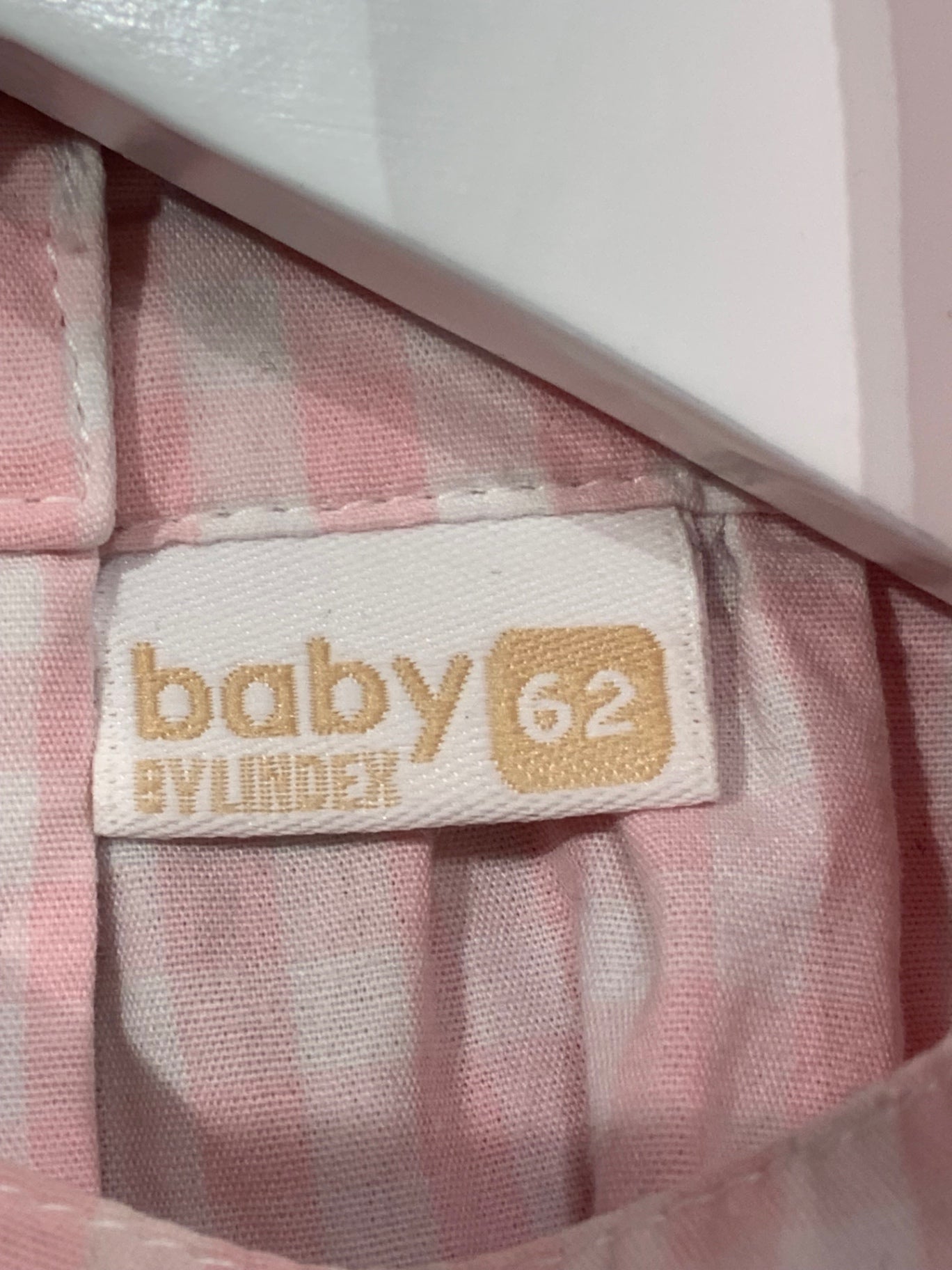 S Lindex Klänning 62 Rosa/Vit rutig