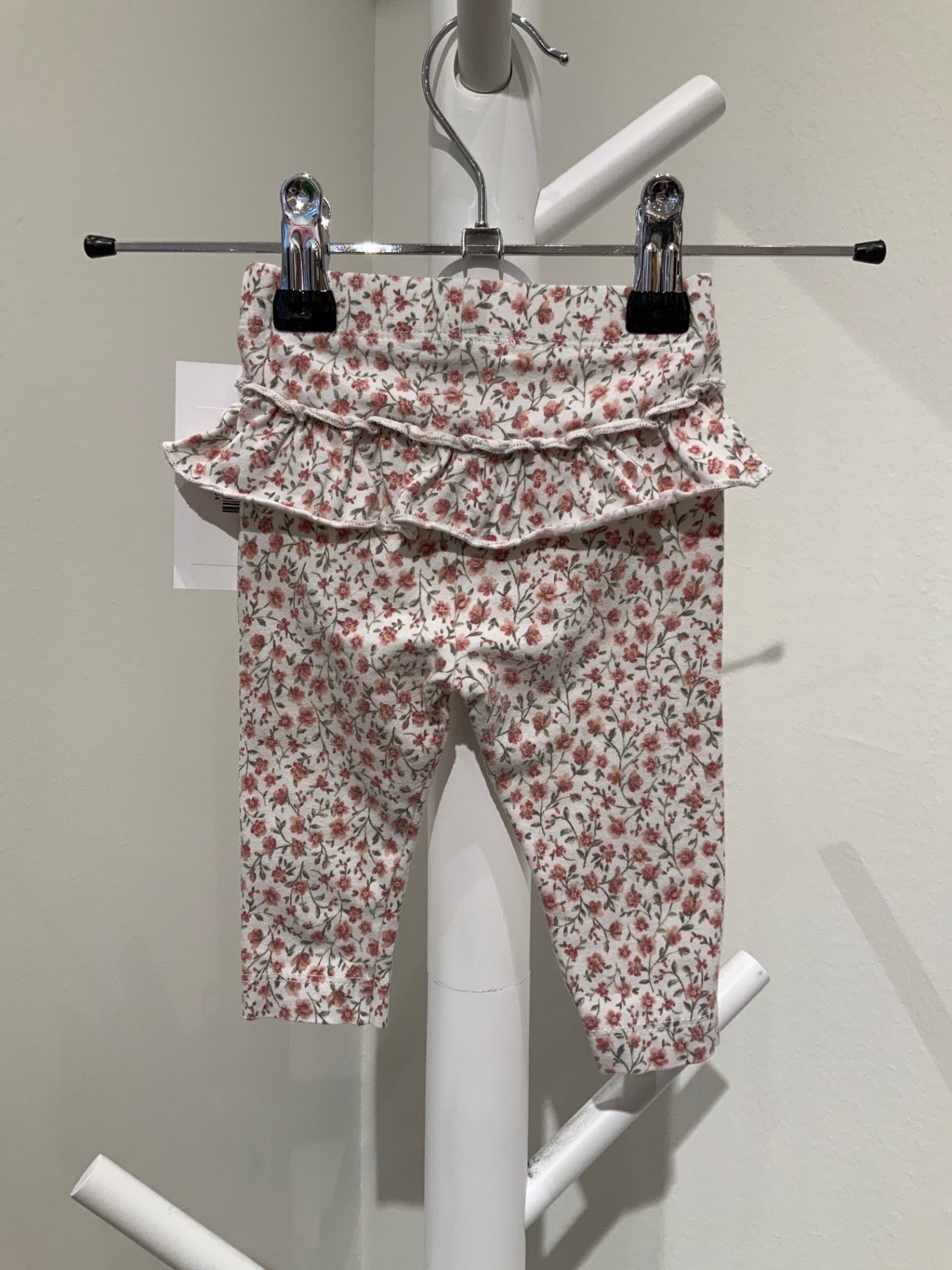 S Newbie Leggings 62 Vit/Blommig volang