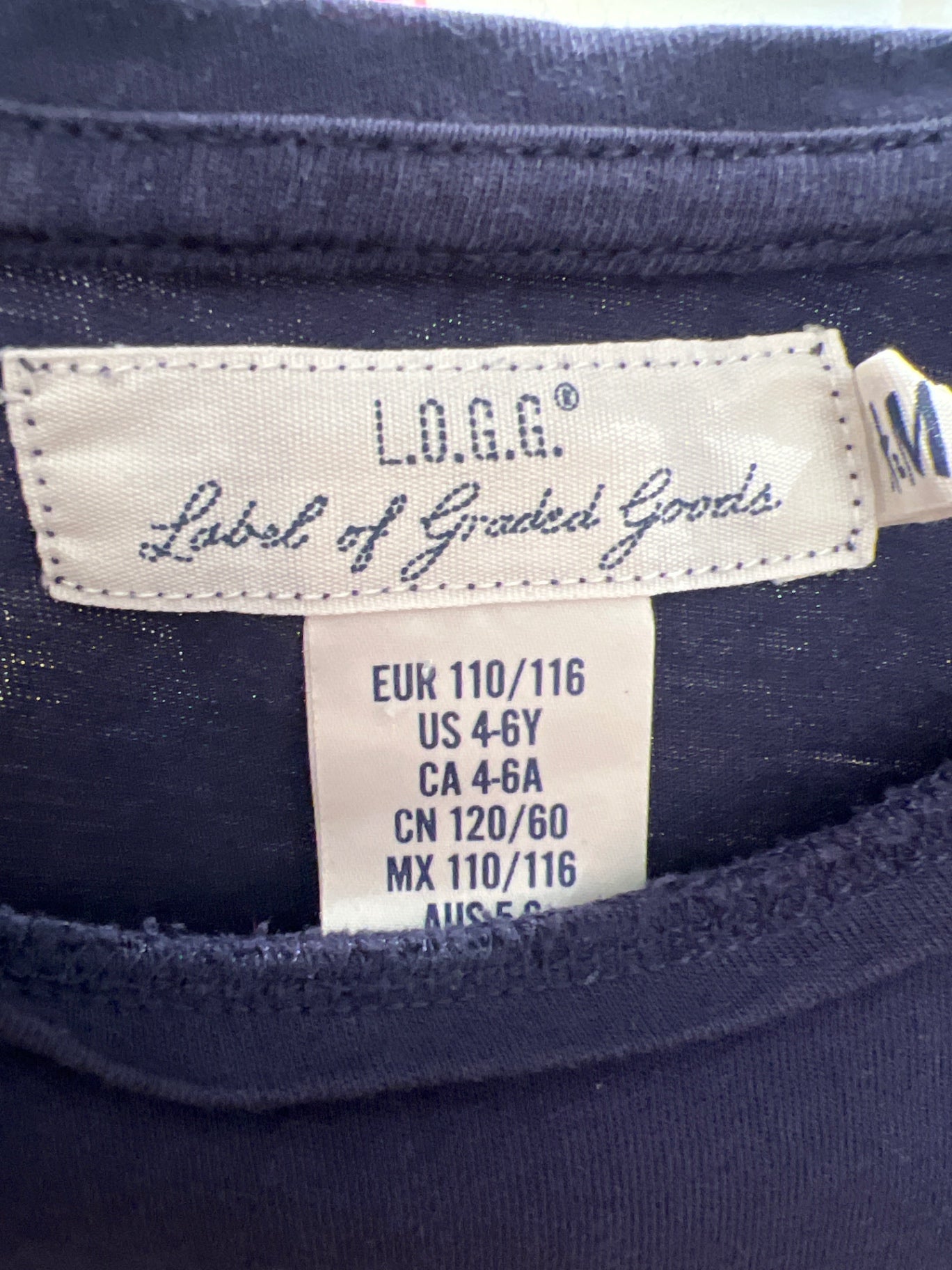K H&M blå tröja 110/116