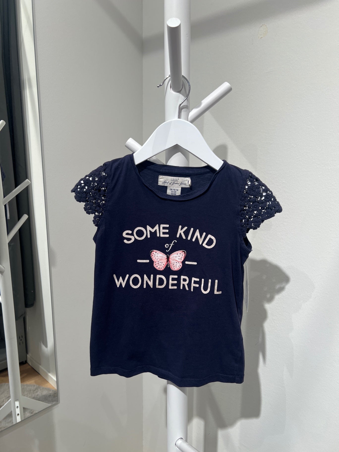 K H&M blå tröja 110/116