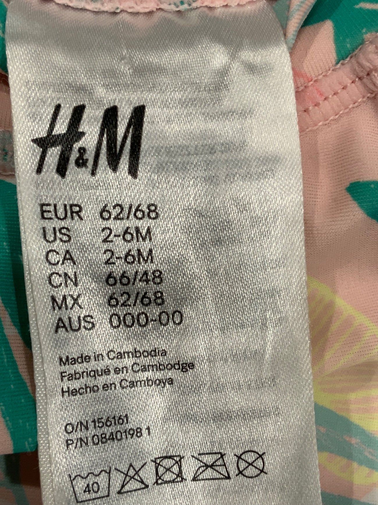 S H&M UV-tröja 62/68 rosa