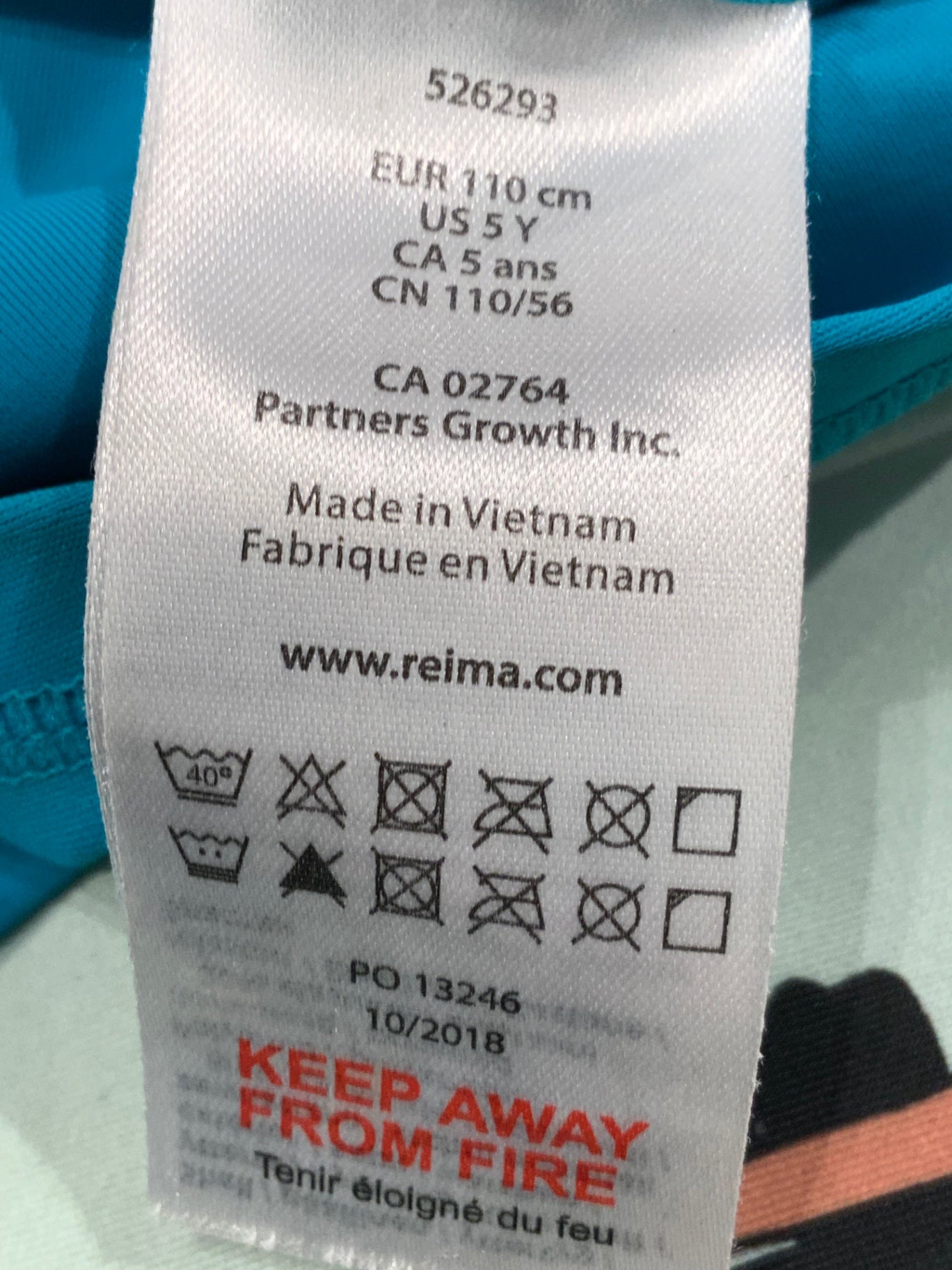 S Reima UV-tröja 110 turkos