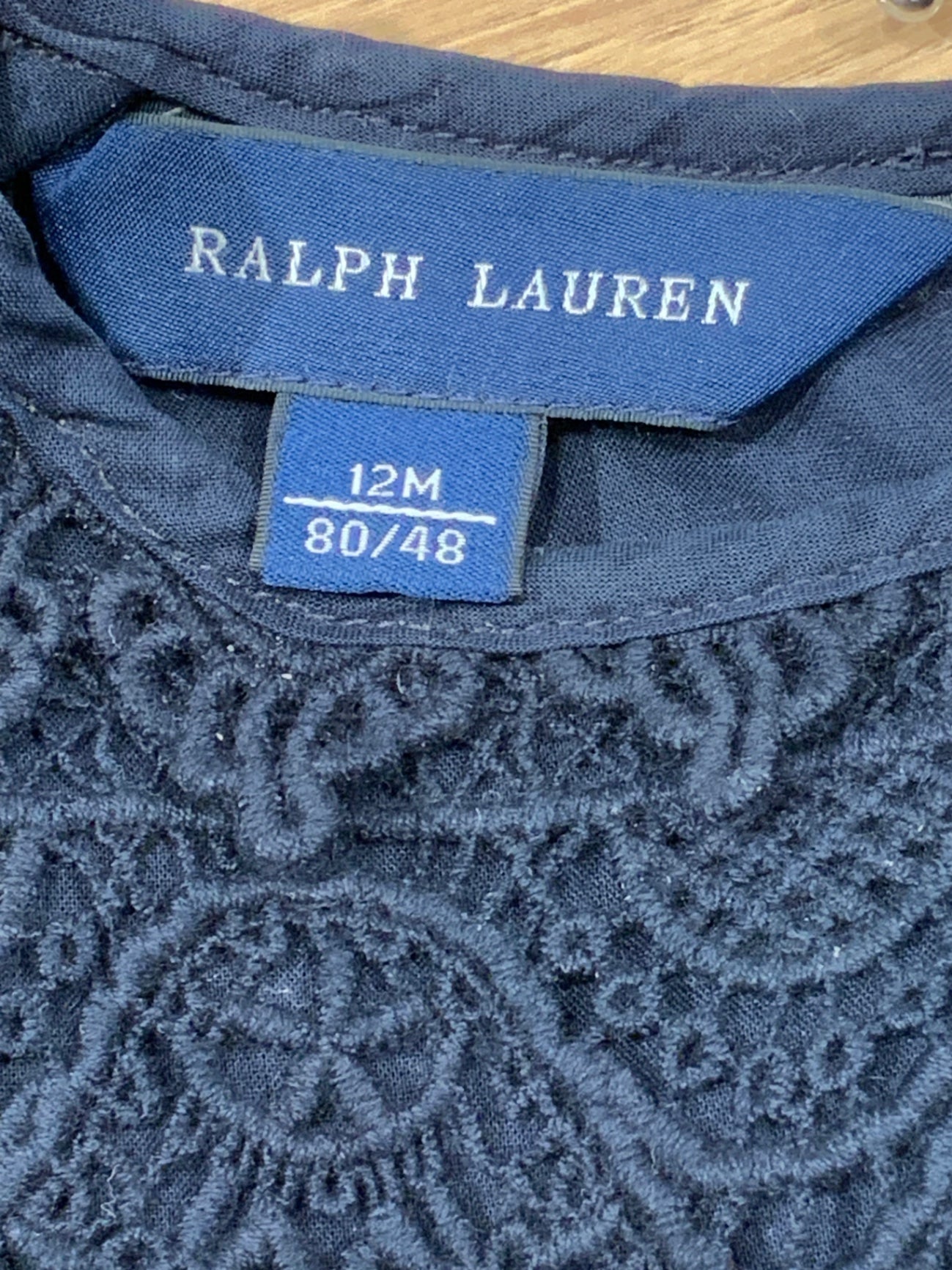 S Ralph Lauren Klänning 80 Mörkblå/Spets