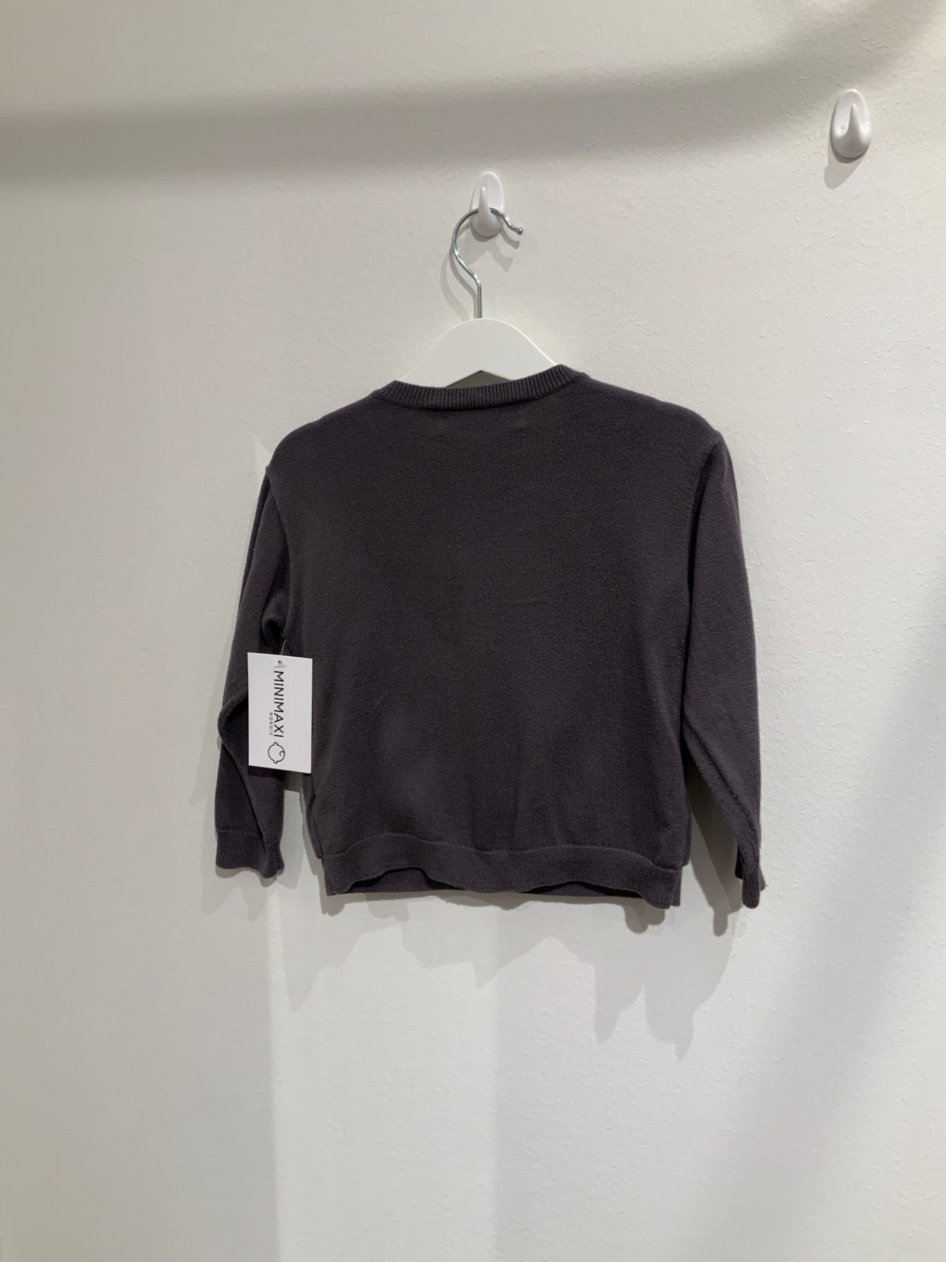 S H&M Stickad Tröja 98/104 Mörkgrå/Kanin