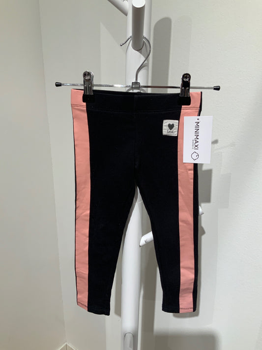 S H&M Leggings 98 Svart/Rosa