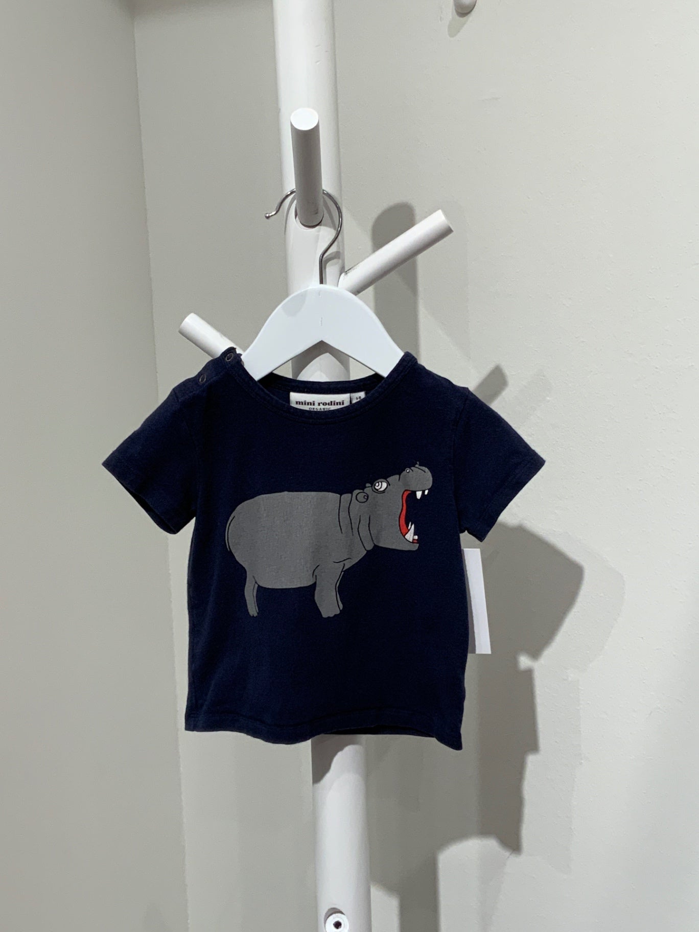 S Mini Rodini T-shirt 68/74 Blå/Flodhäst