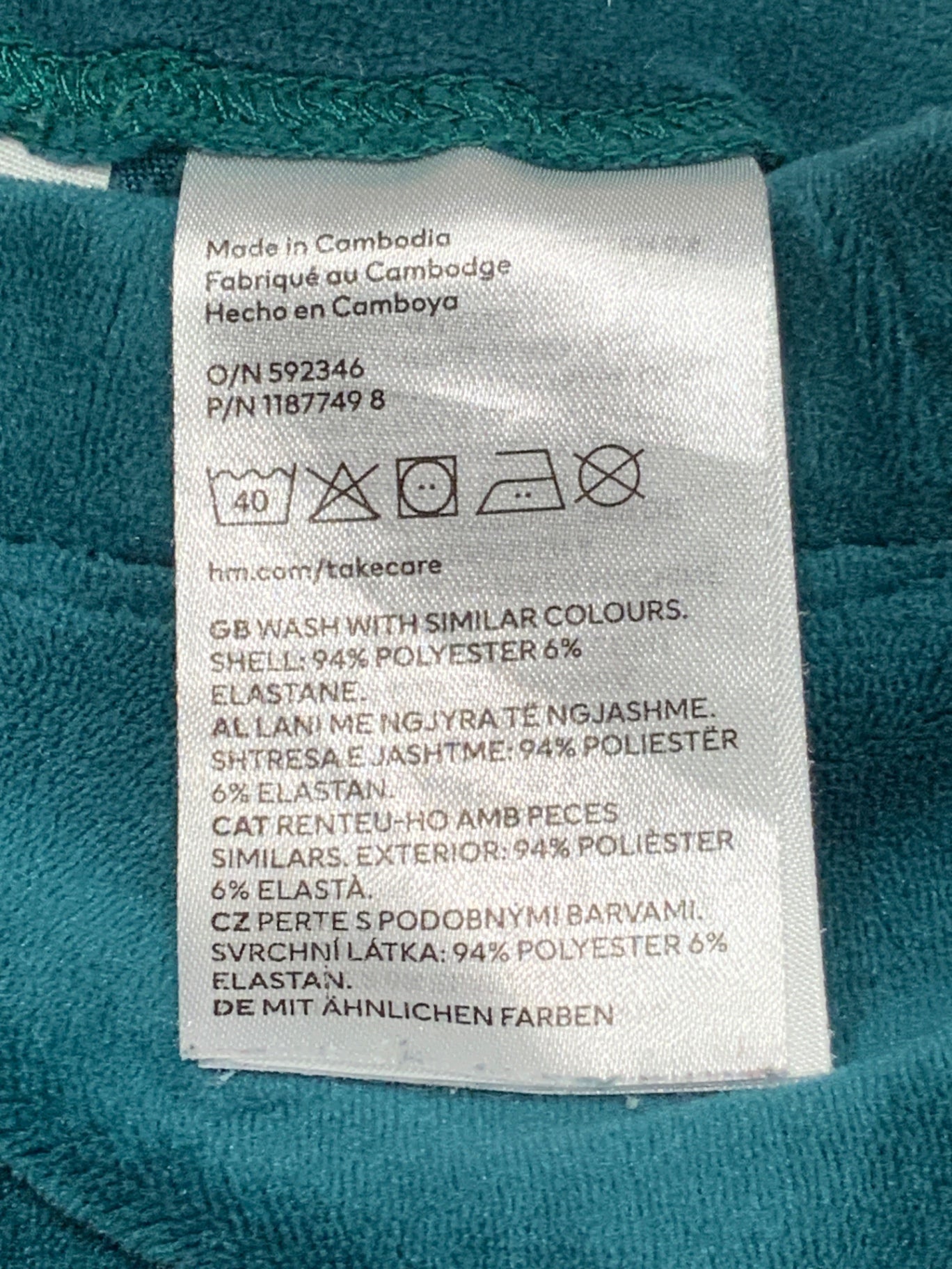 S H&M Byxa i veolur 86 Grön