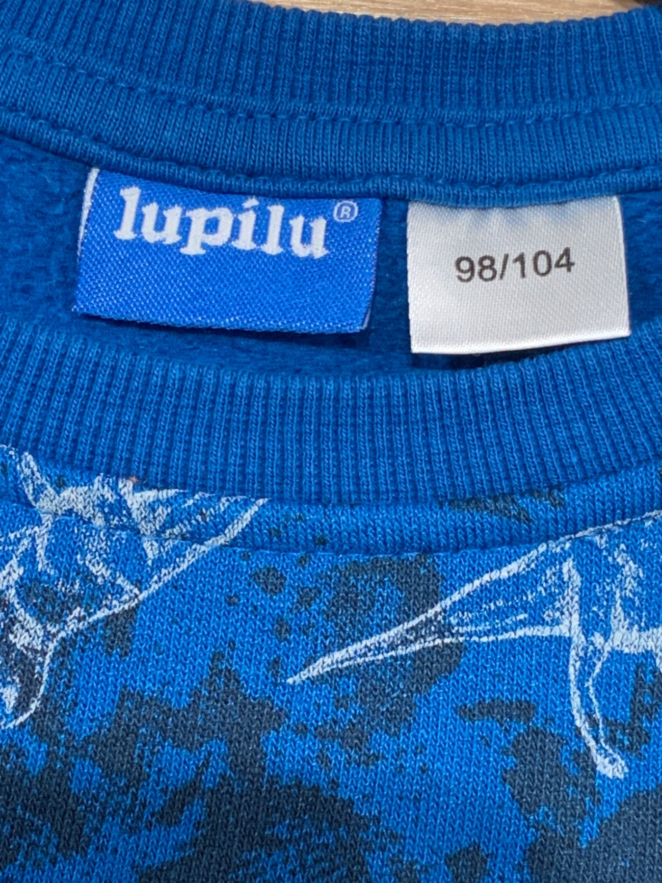 S Lupilu Sweatshirt 98/104 Mörkblå med dinosaurier