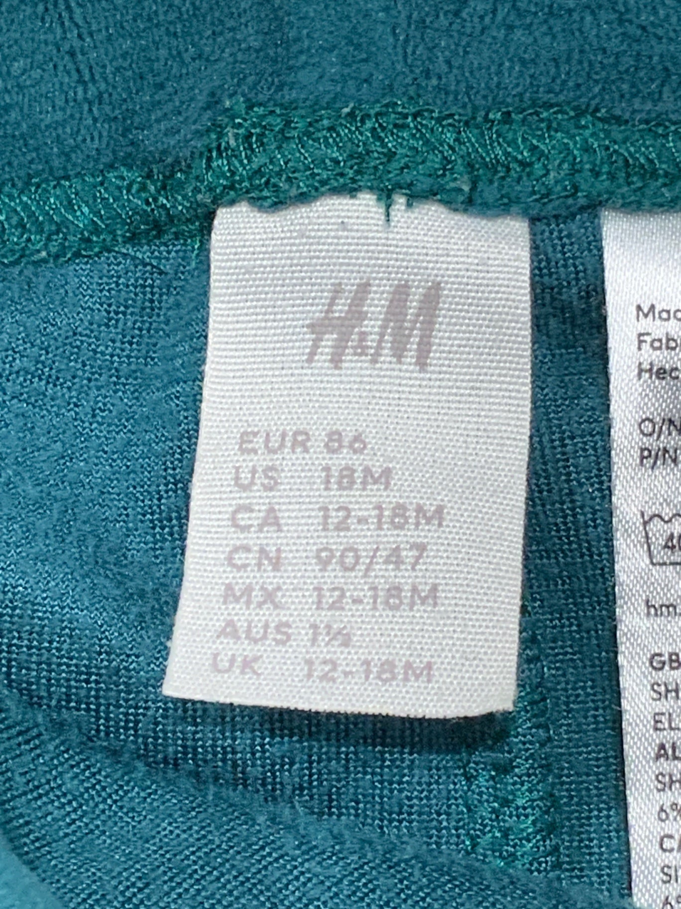 S H&M Byxa i veolur 86 Grön