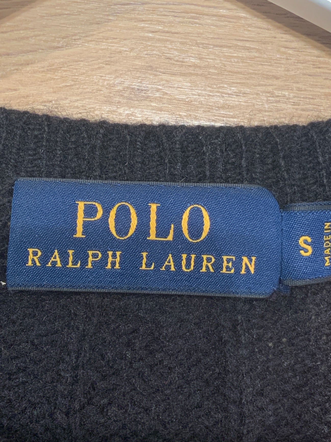 s Ralph Lauren Stickad tröja S Svart (90% merinoull)