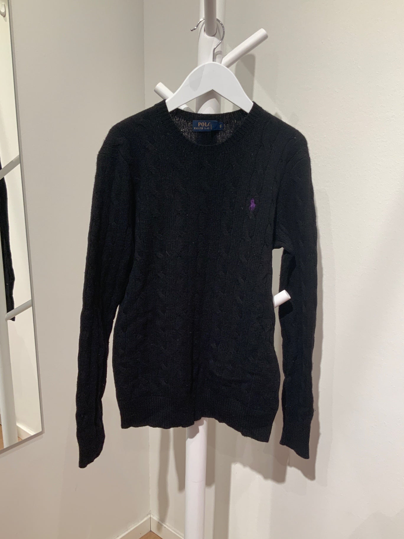 s Ralph Lauren Stickad tröja S Svart (90% merinoull)