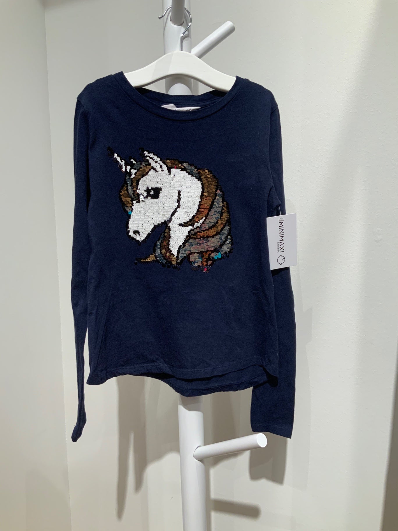 S H&M Tröja 146/152 Mörkblå/Unicorn