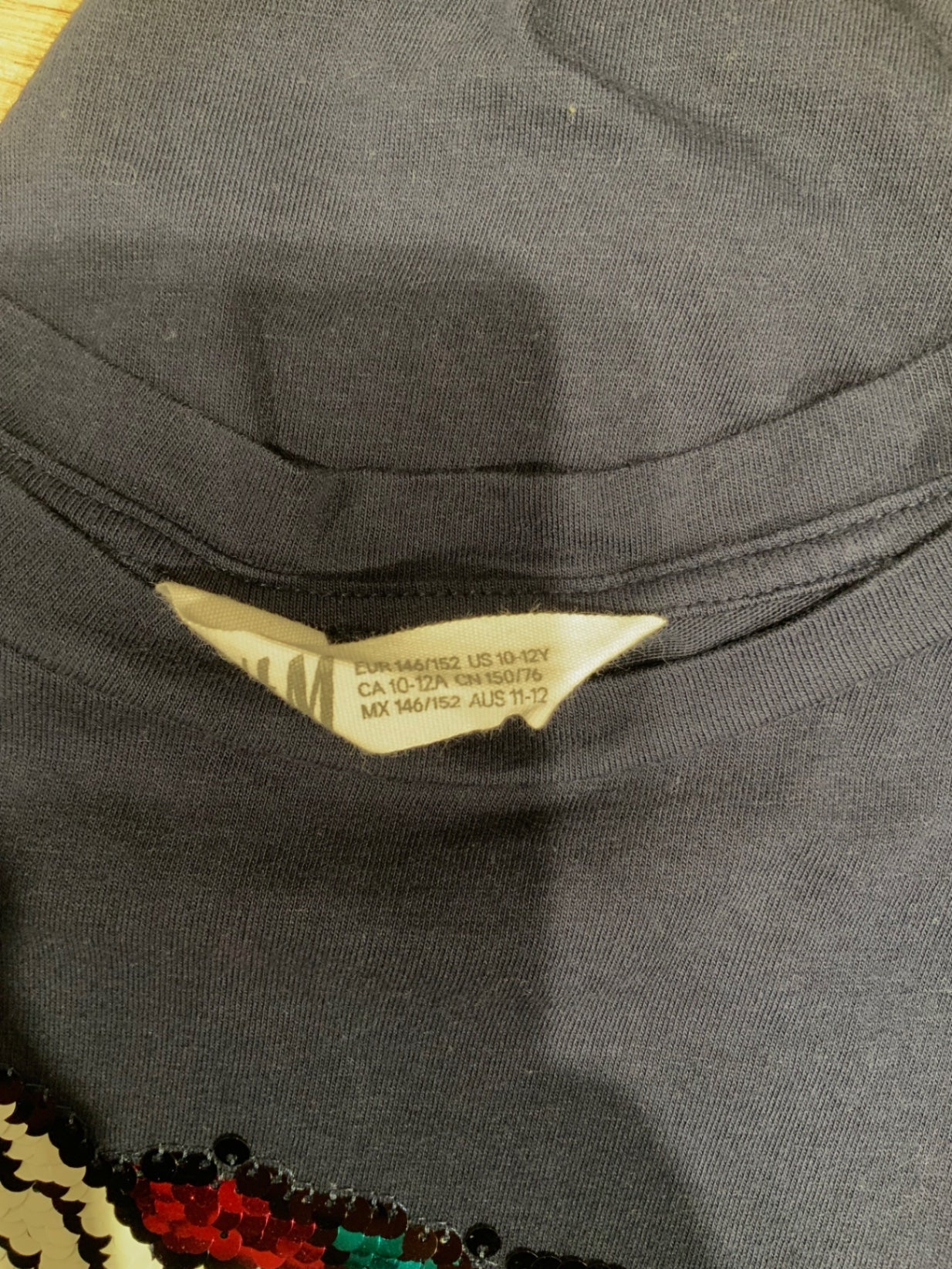 S H&M Tröja 146/152 Mörkblå/Unicorn