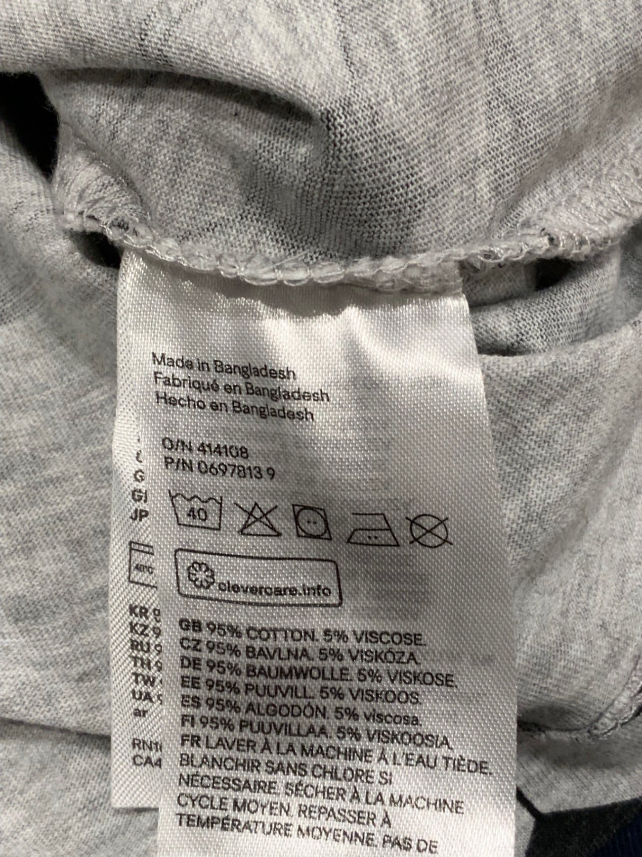 S H&M T-shirt 110/116 Grå/Fotboll