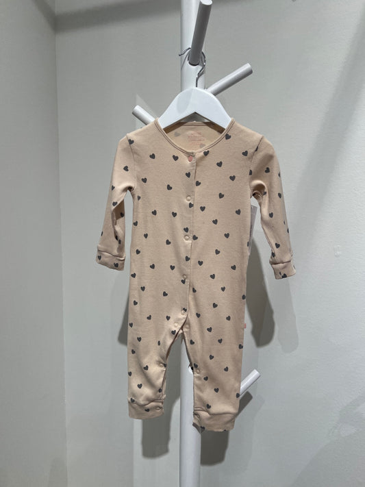 S Next Pyjamas 74 Beige/Hjärtan