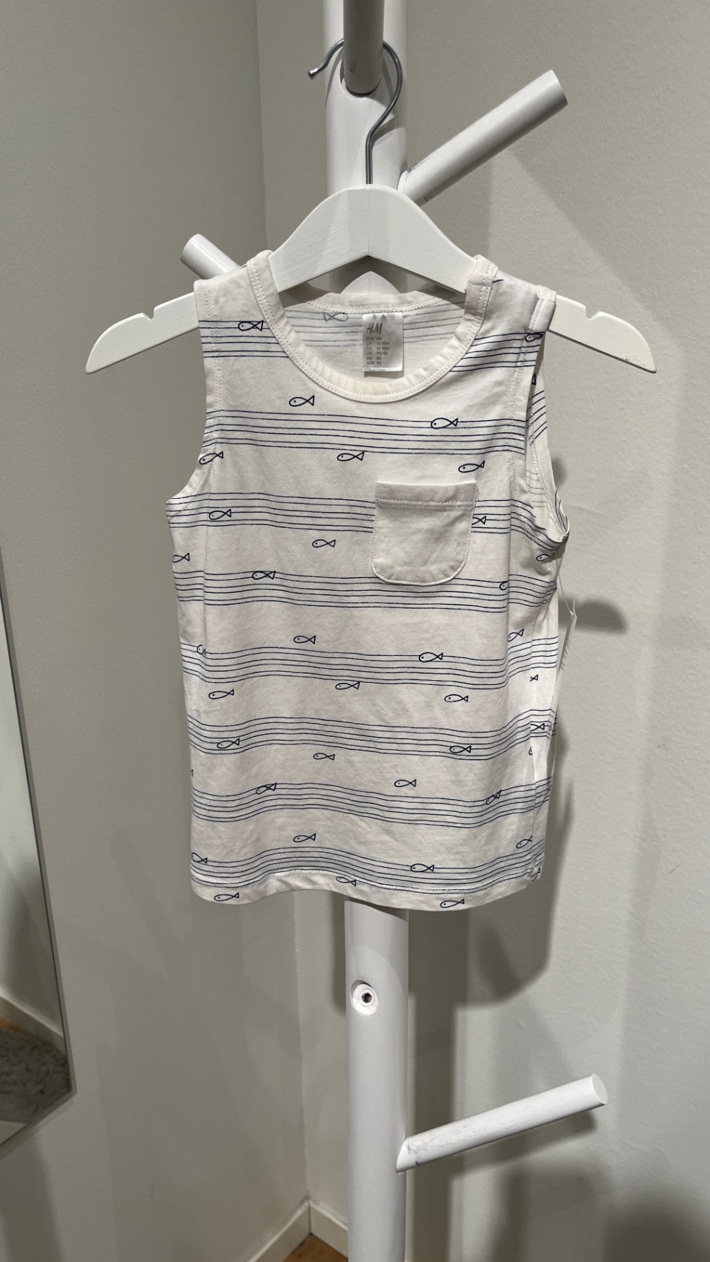 S H&M Linne 86 Vit/Fiskar