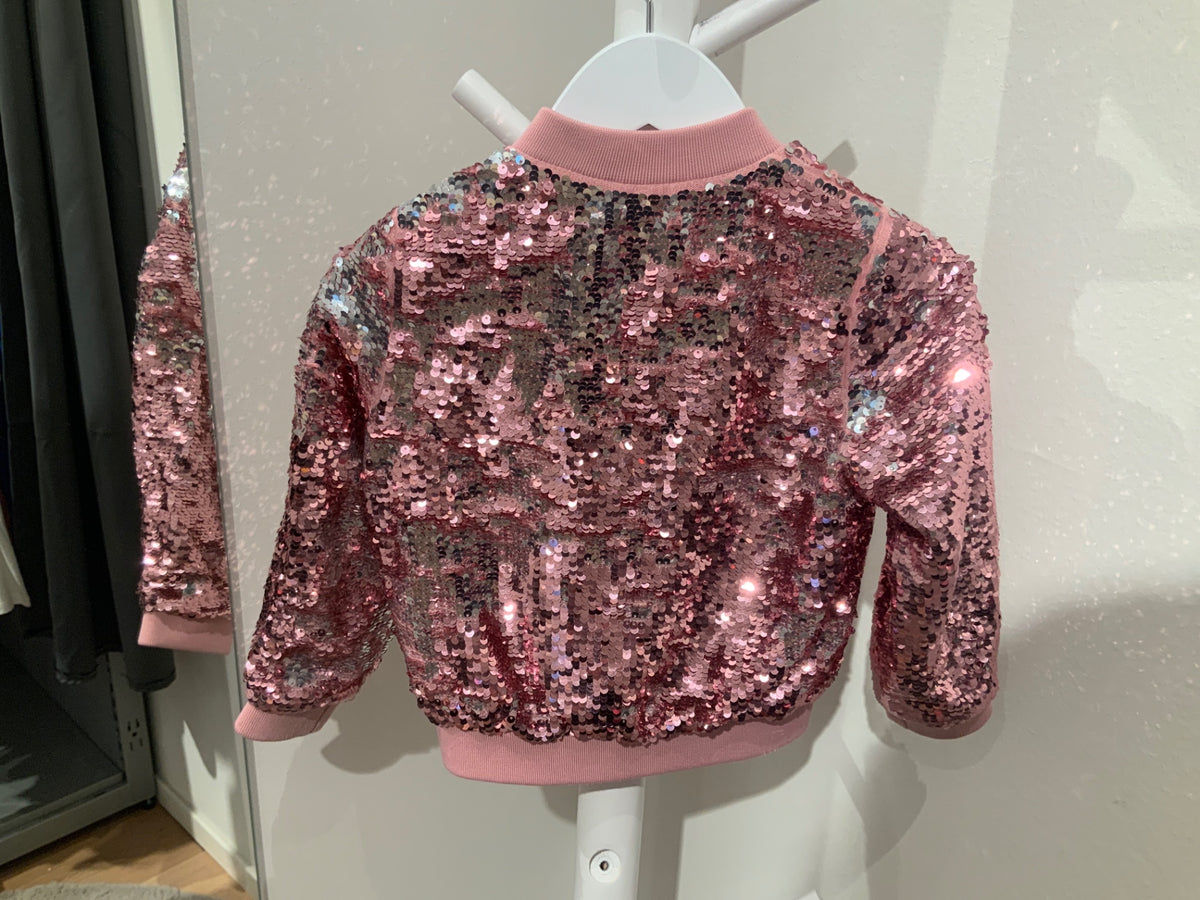 S H&M Kofta 104 Rosa/Glitter