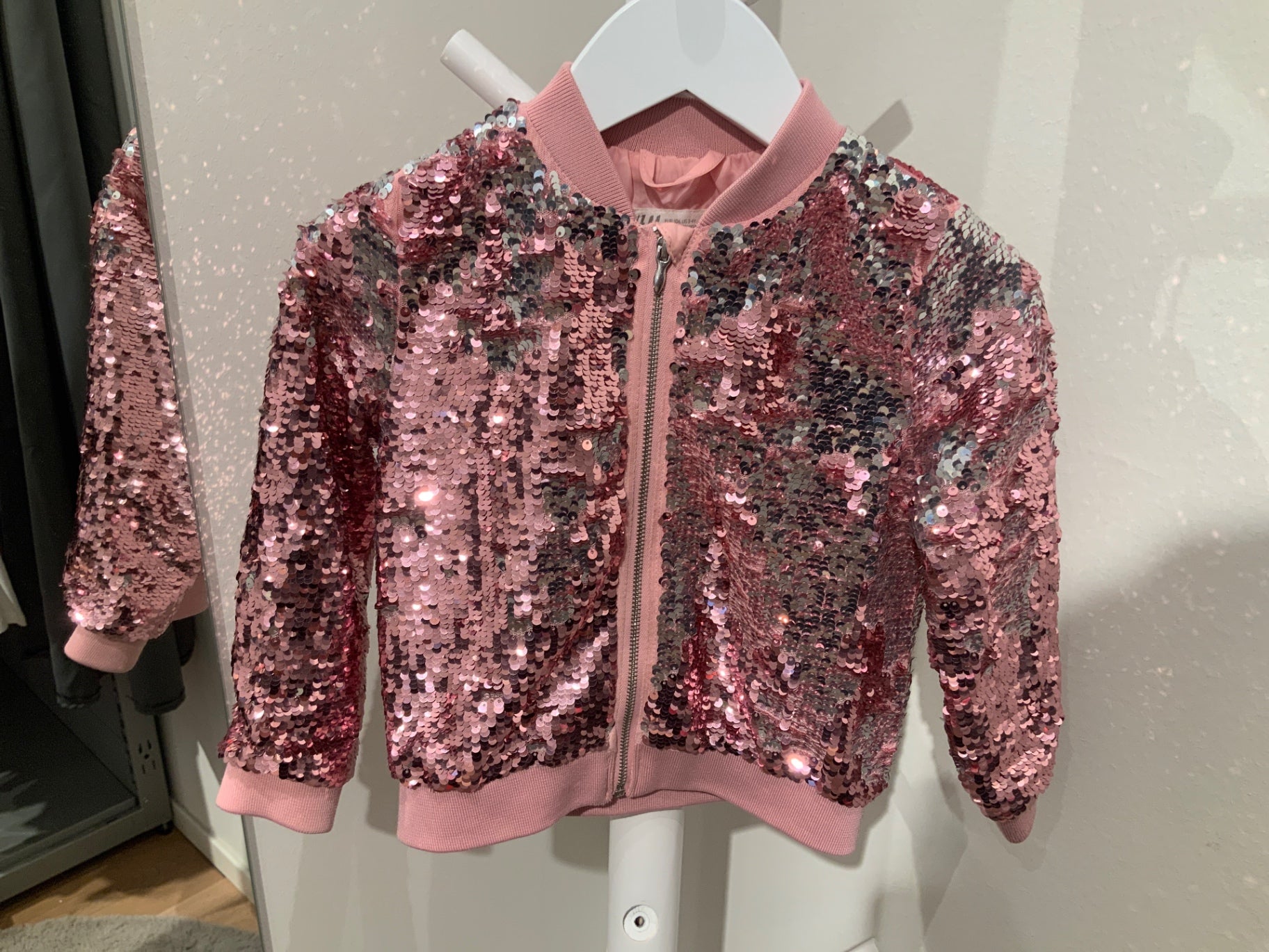 S H&M Kofta 104 Rosa/Glitter