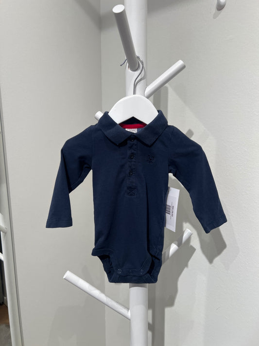 S Lindex Body med krage 62 Mörkblå