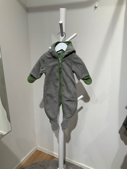 S H&M Fleeceoverall 62 grå/grön