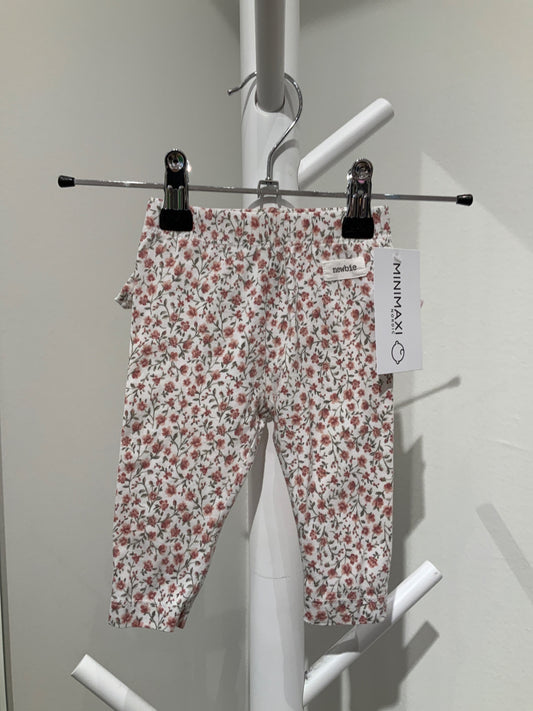 S Newbie Leggings 62 Vit/Blommig volang