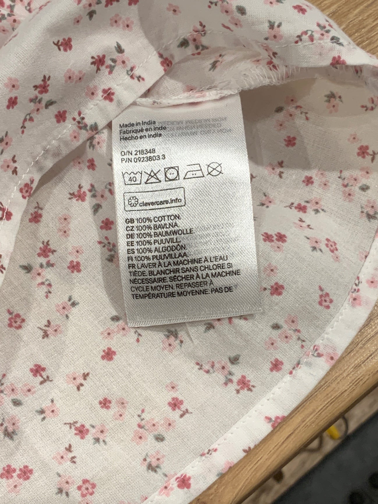 S H&M Klänning 68 Vit/Blommig