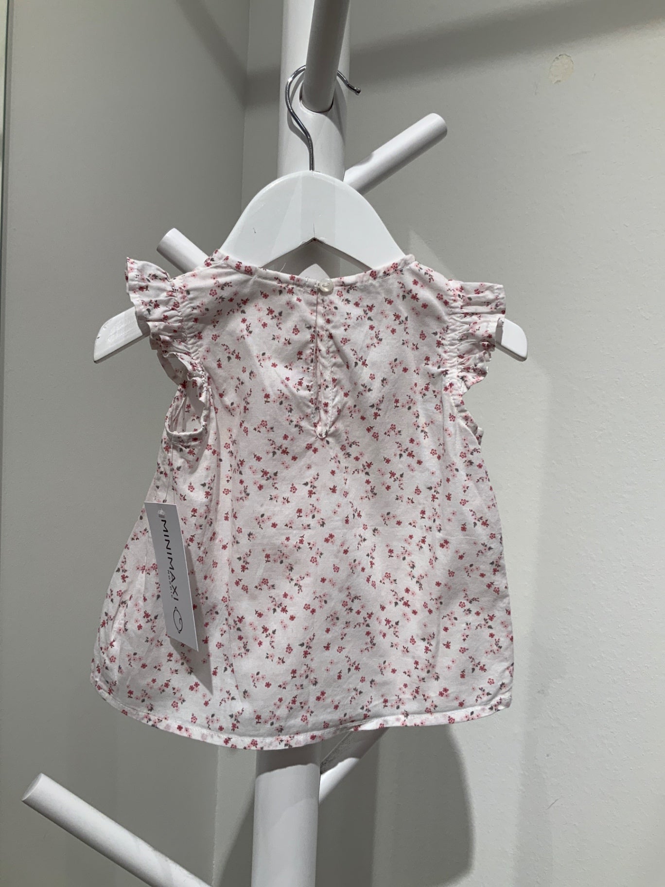 S H&M Klänning 68 Vit/Blommig