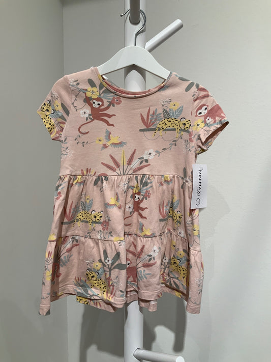 S KappAhl Klänning Rosa/Djurmotiv 86/92