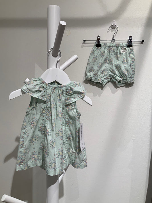 S Newbie Topp + Shorts set 62 Turkos/Blommig