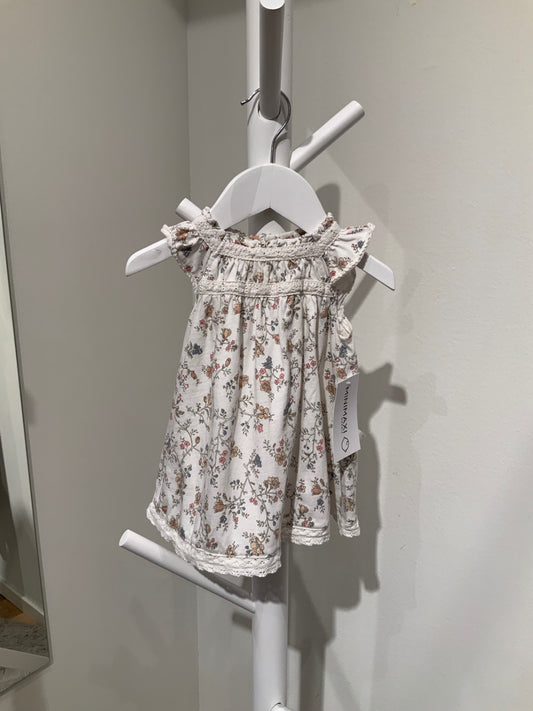 S Newbie Klänning 68 Vit/Blommig