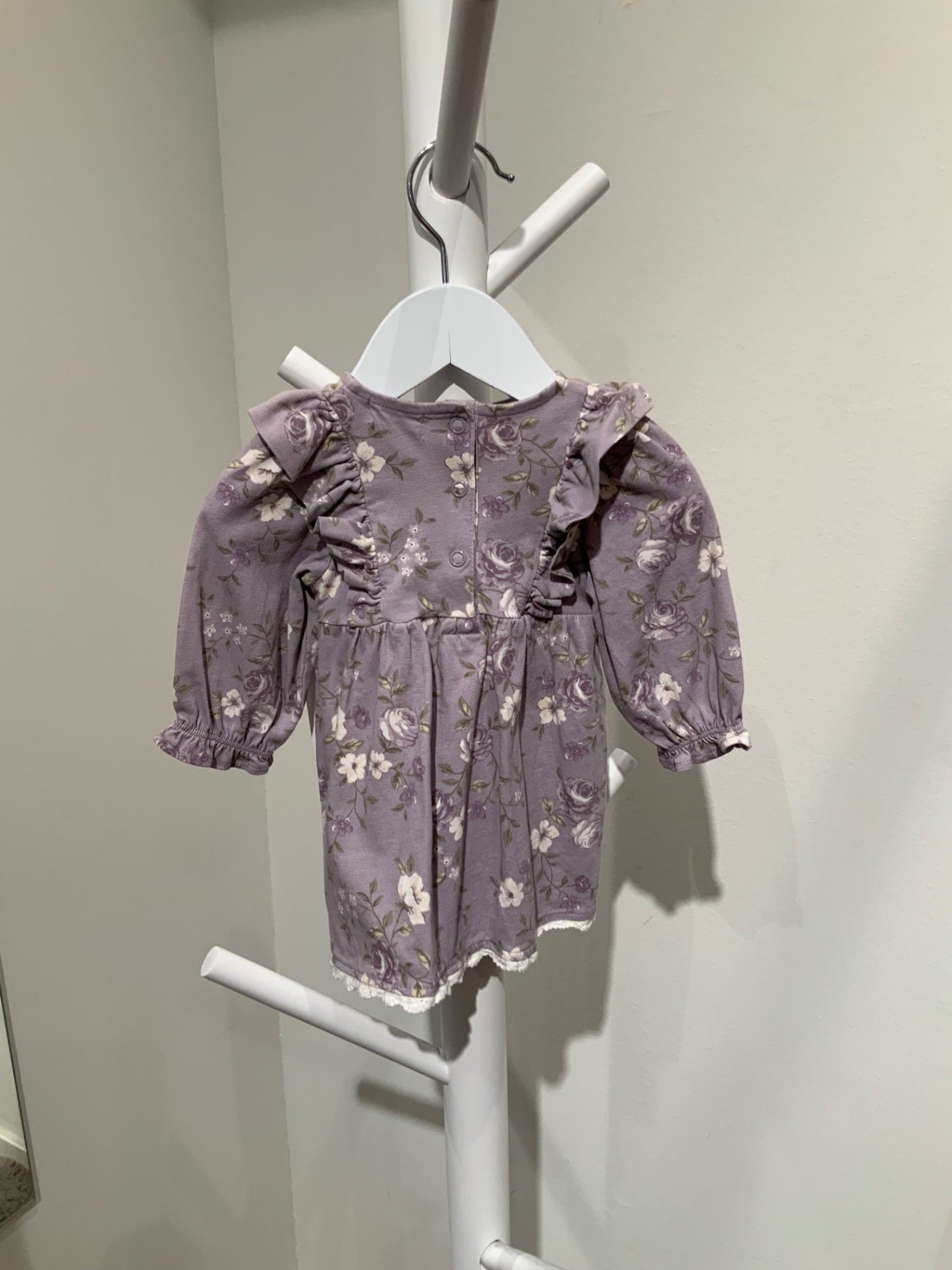 S Newbie Klänning 62 Lila/Blommor