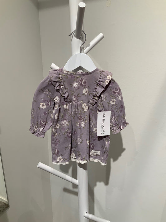 S Newbie Klänning 62 Lila/Blommor