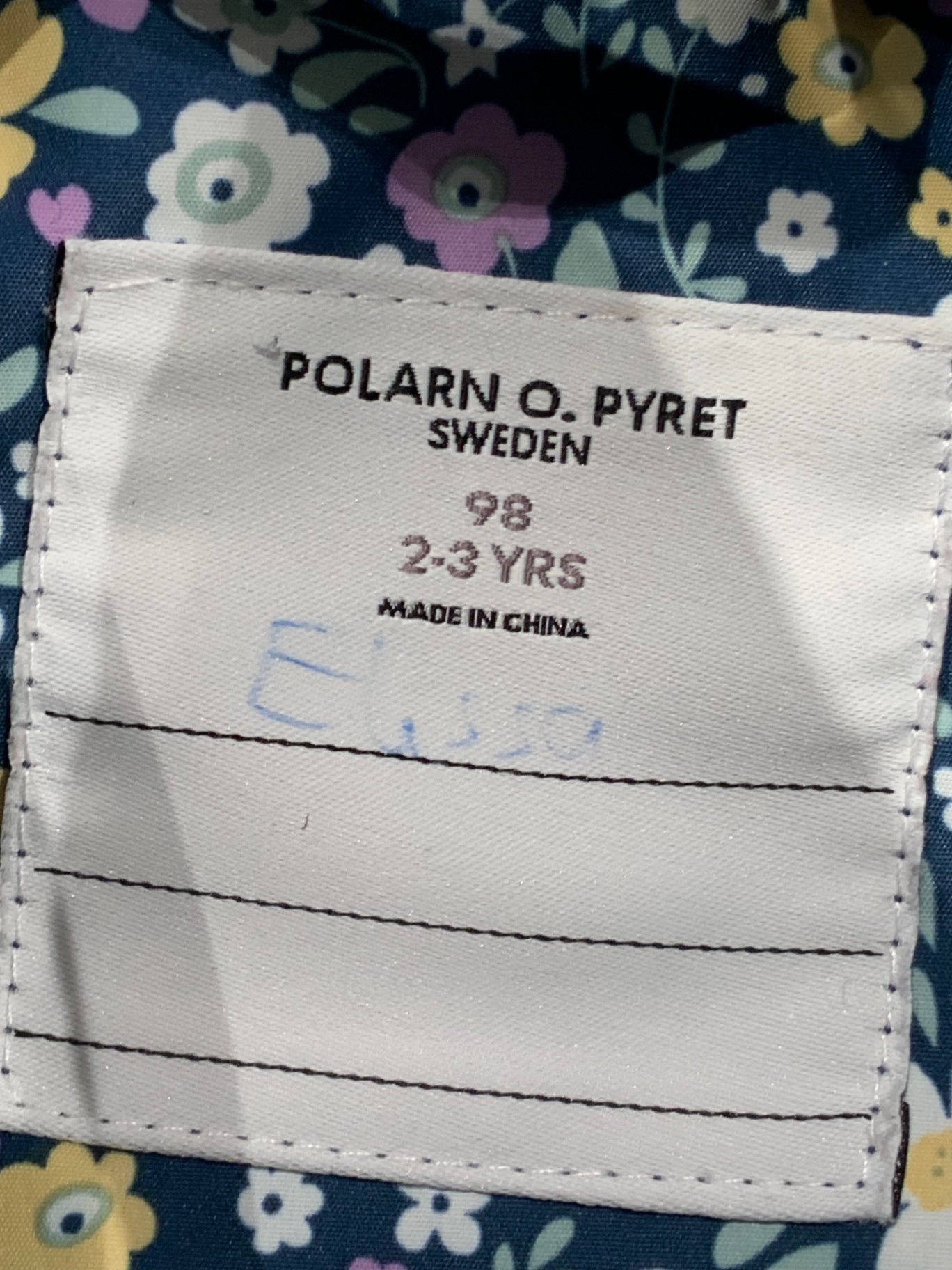 S PoP (Polarn O. Pyret) Skaljacka 98 Mörkblå/Blommor