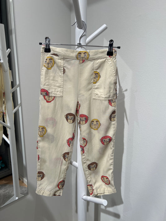 S Mini Rodini Byxor 104/110 Offwhite/Monkey