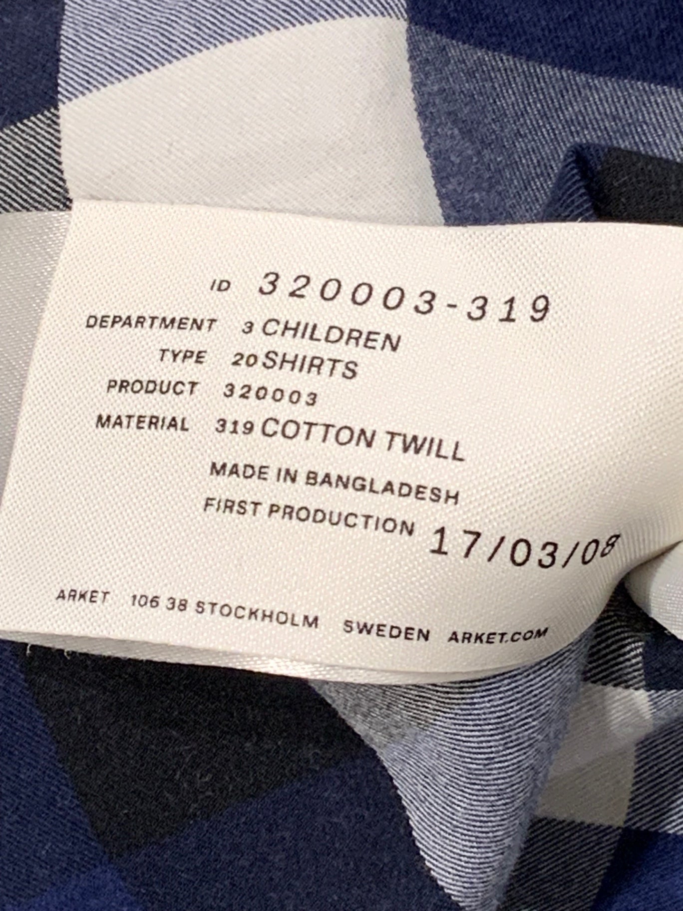 S Arket Skjorta 92 Blå/rutig