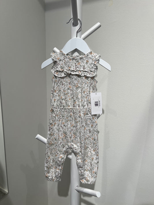 S Newbie Romper 68 Vit/Blommig