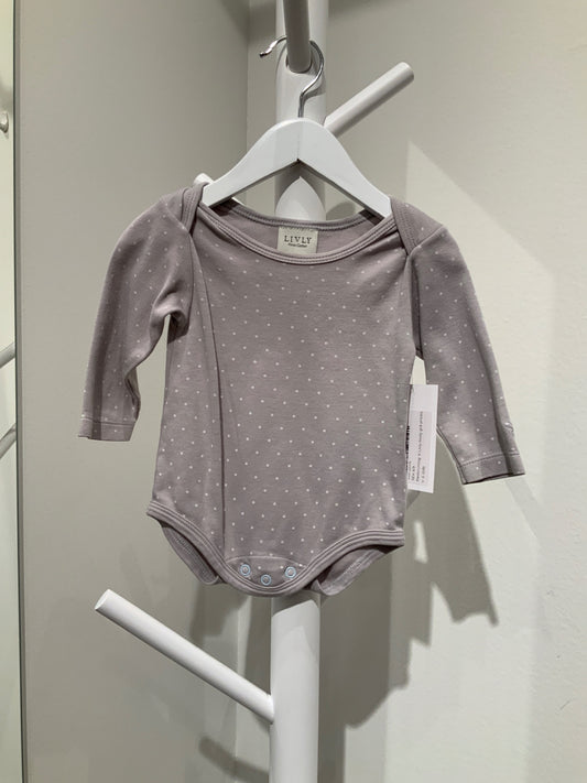 S Livly Body 68 Grå/Prickig