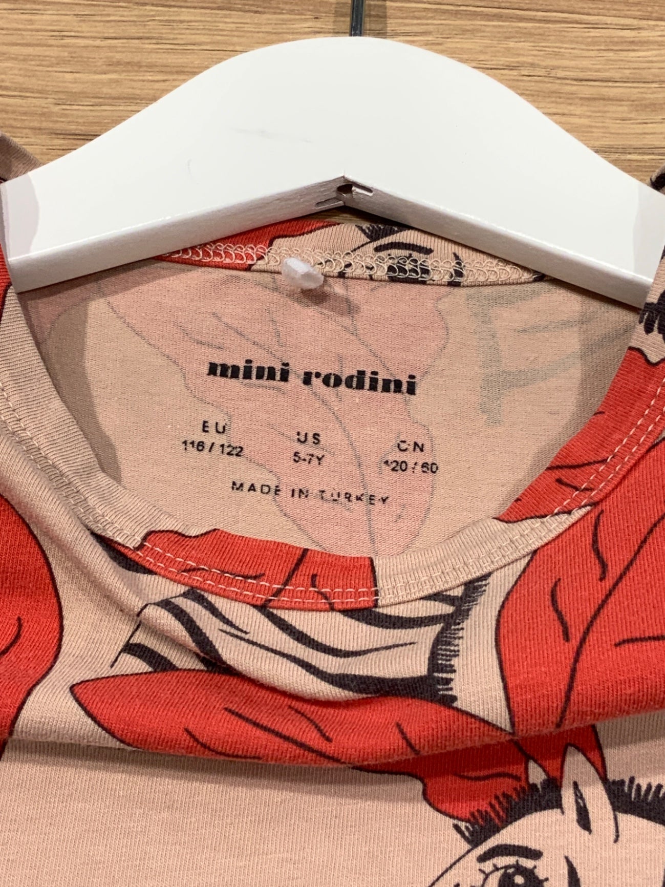 S Mini Rodini Klänning 116/122 Brun/Röd/Zebra