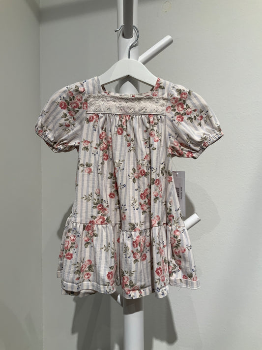 S Newbie Klänning 86 Randig/Blommig