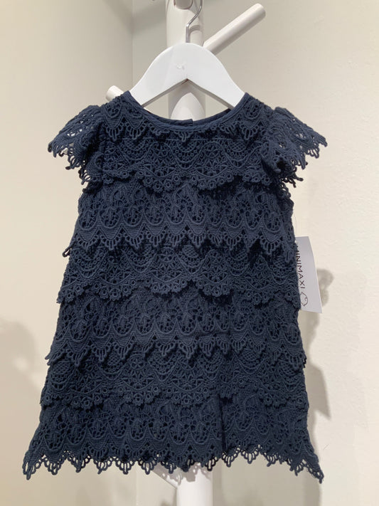 S Ralph Lauren Klänning 80 Mörkblå/Spets
