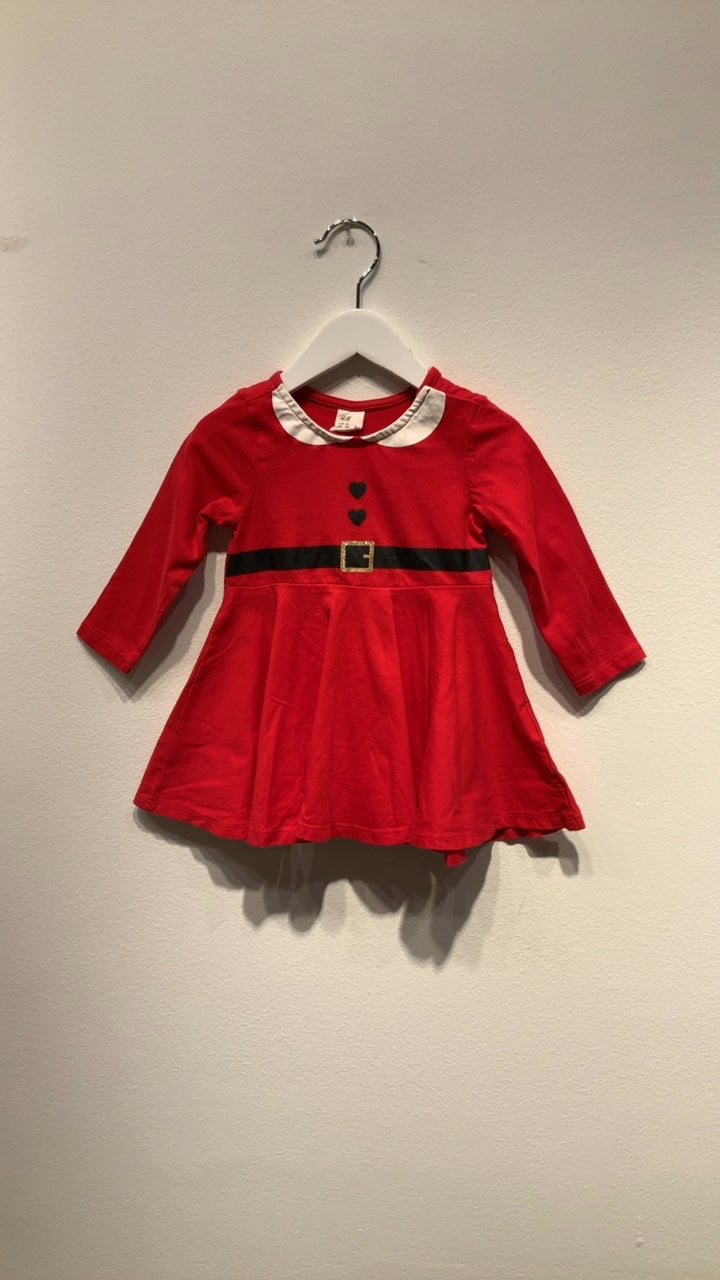 H&M Klänning 74 Röd/Jultema