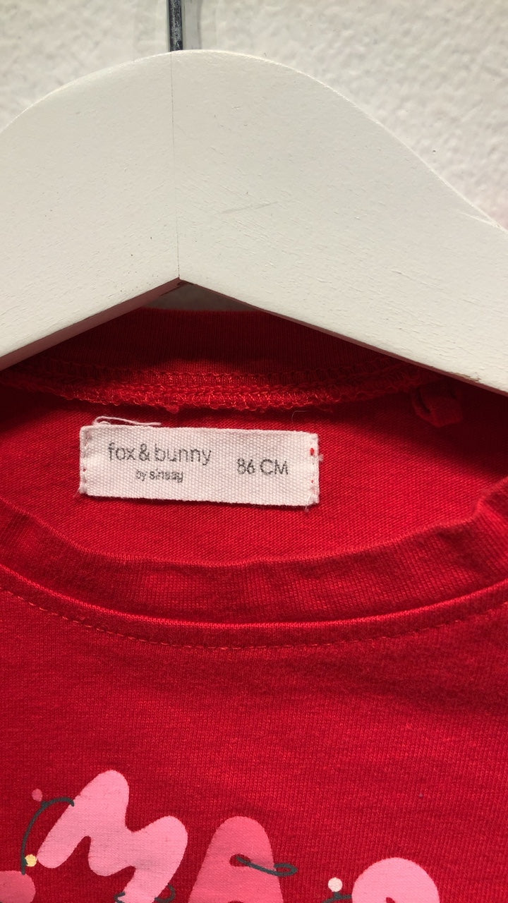 Fox&Bunny Body/Tyllkjol 86 Röd/Jultema
