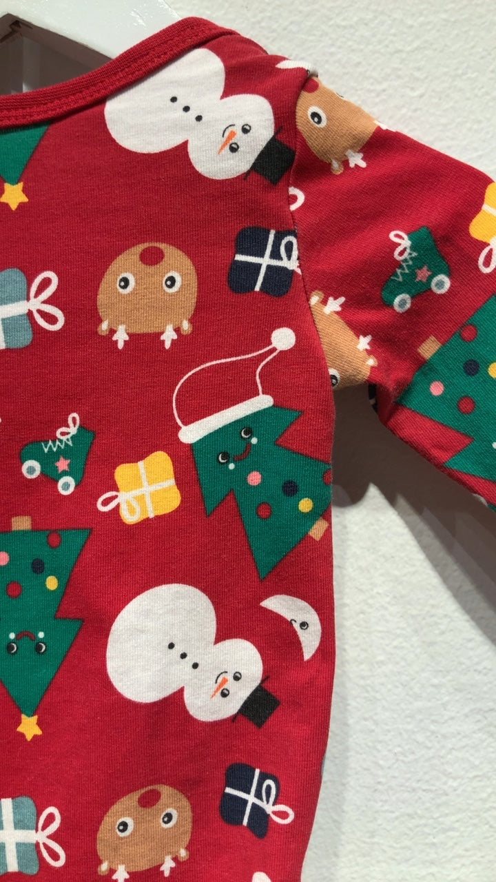 H&M Body + Byxa Set, 56 Röd/Jultema
