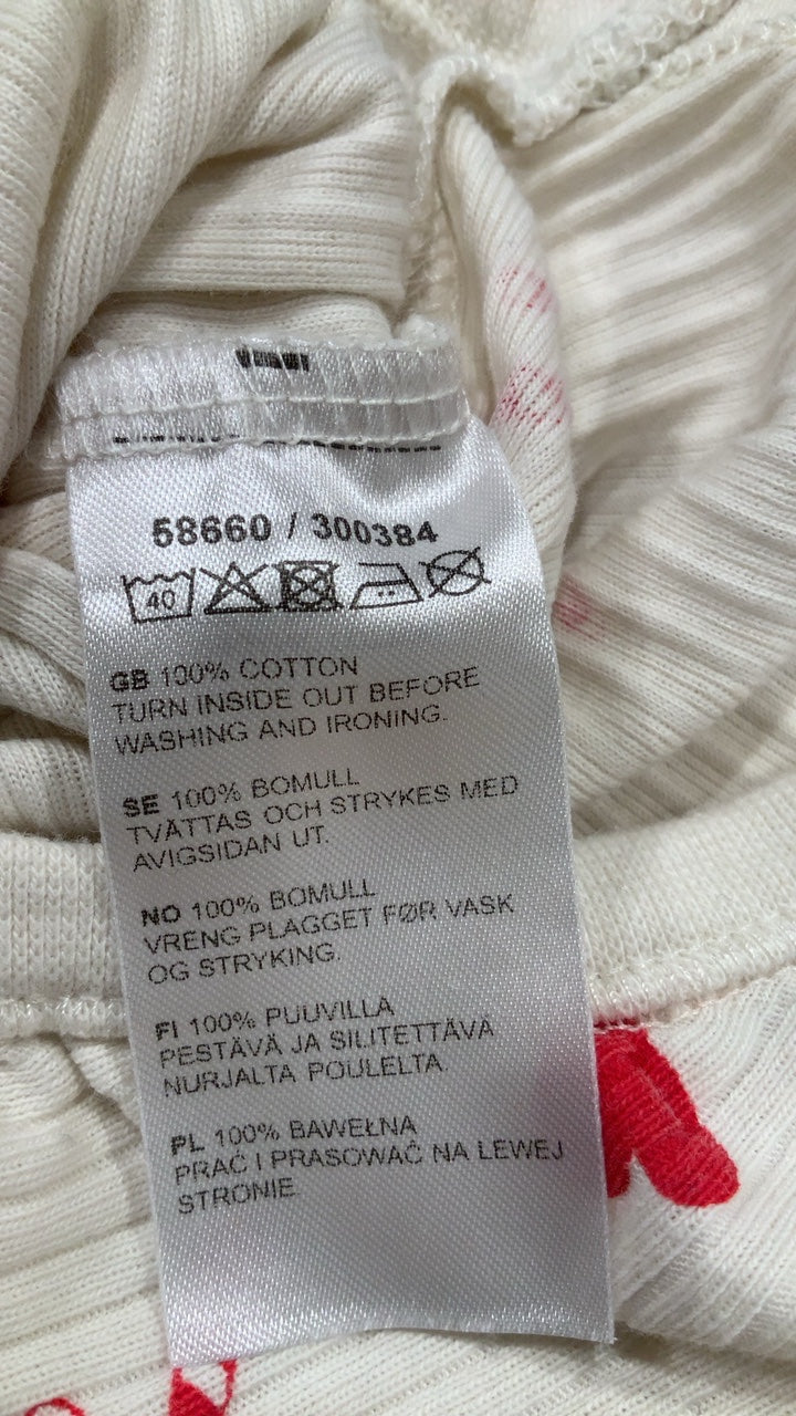 Kappahl Body 62 Beige/Hjärtan Ribbad
