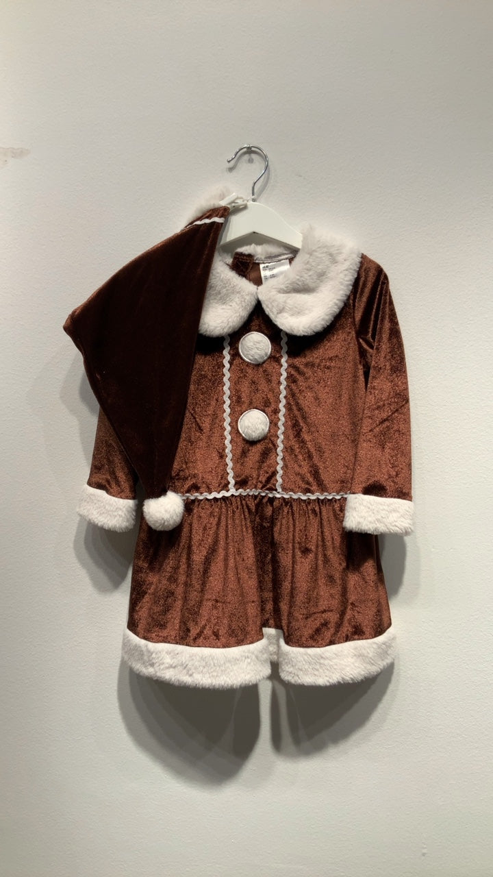 H&M 2-delad maskeradset 98/104 Brun/Pepparkaksklänning
