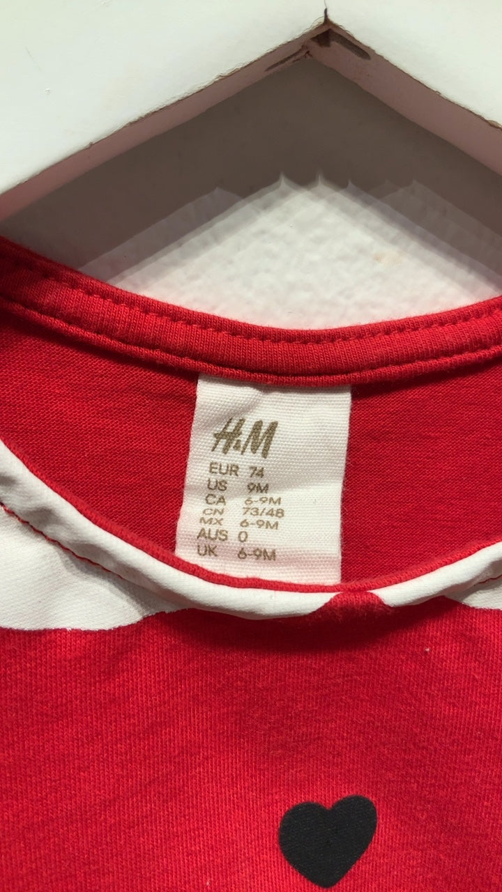 H&M Klänning 74 Röd/Jultema