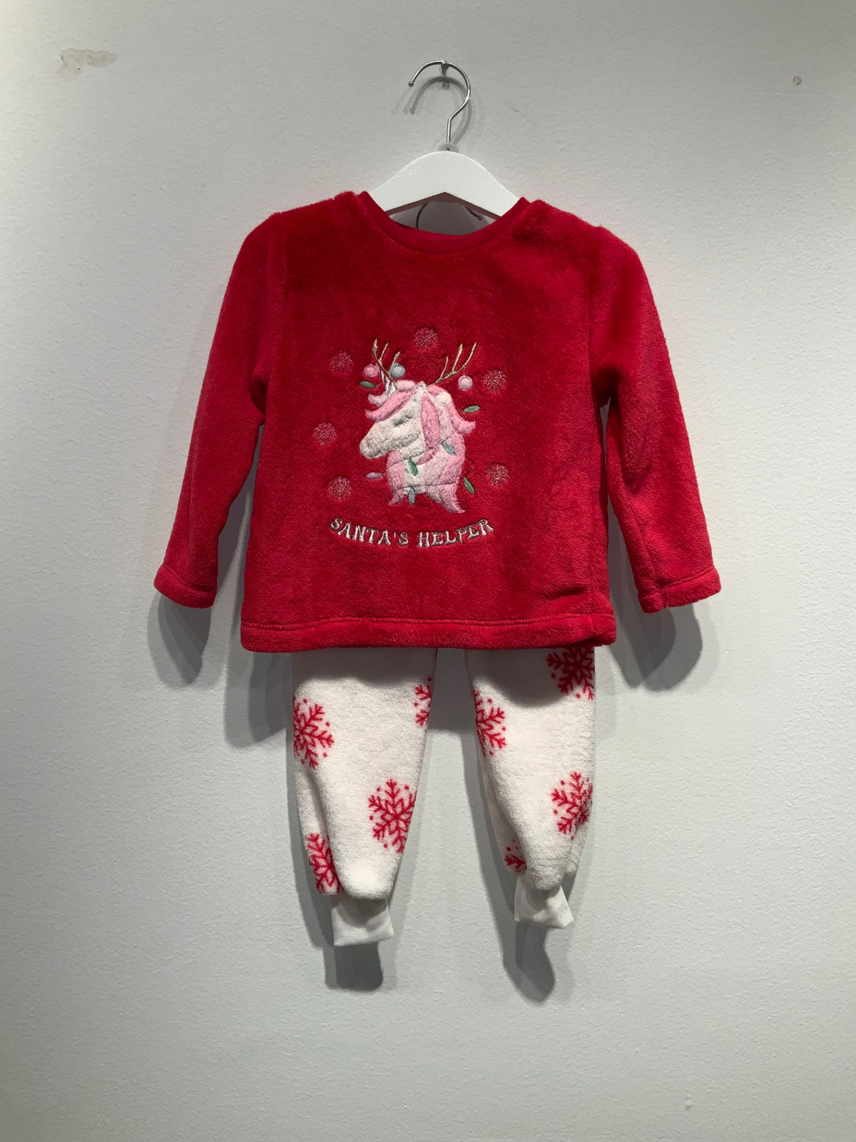 Primark Fleeceset 92 Röd/Vit