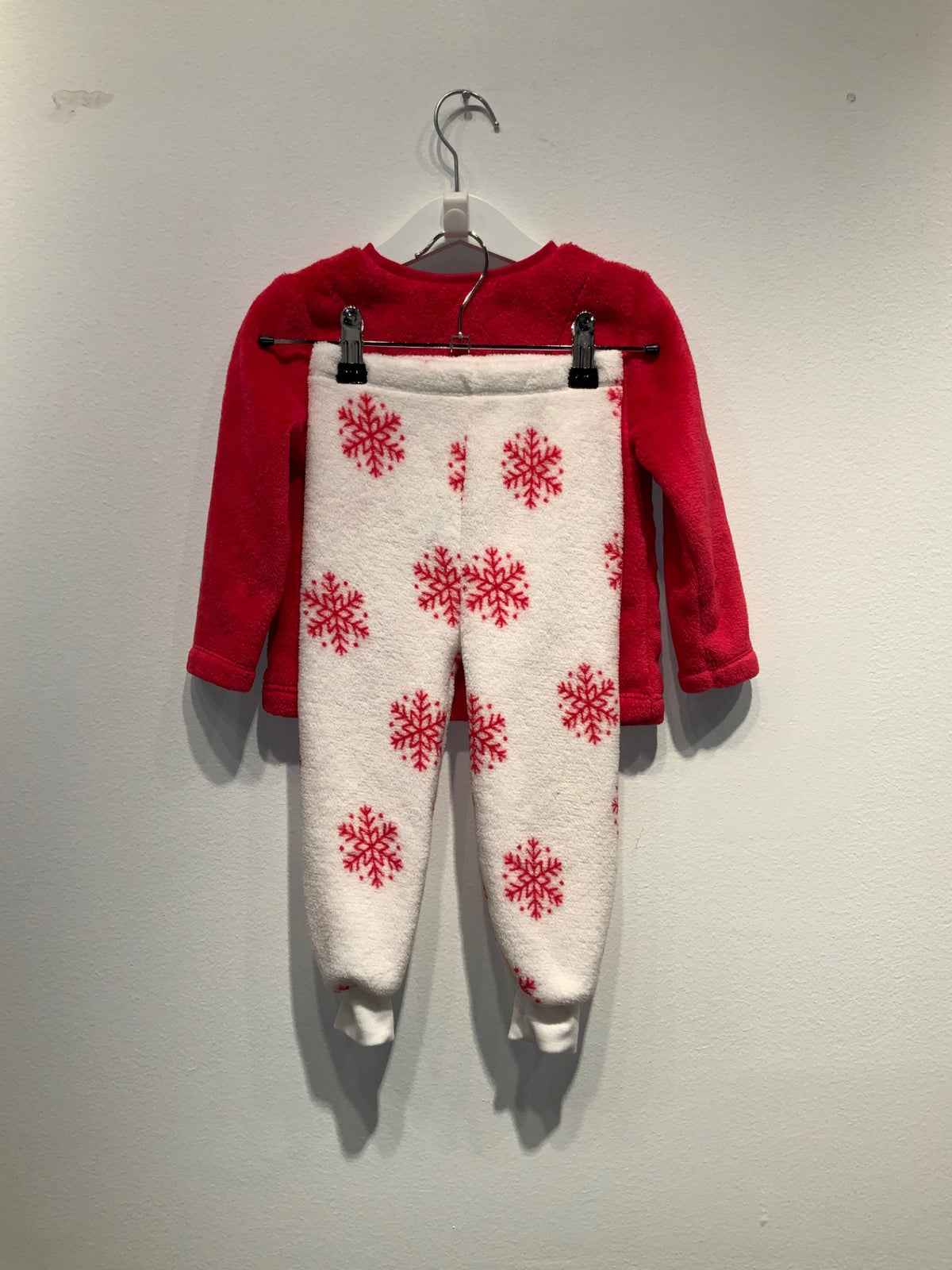 Primark Fleeceset 92 Röd/Vit